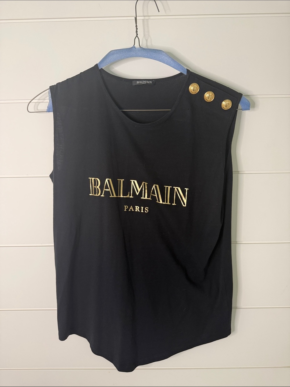 Balmain Paris Black Tank-Top